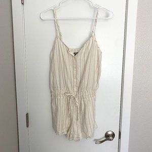 Aerie Striped Romper with lace shorts
